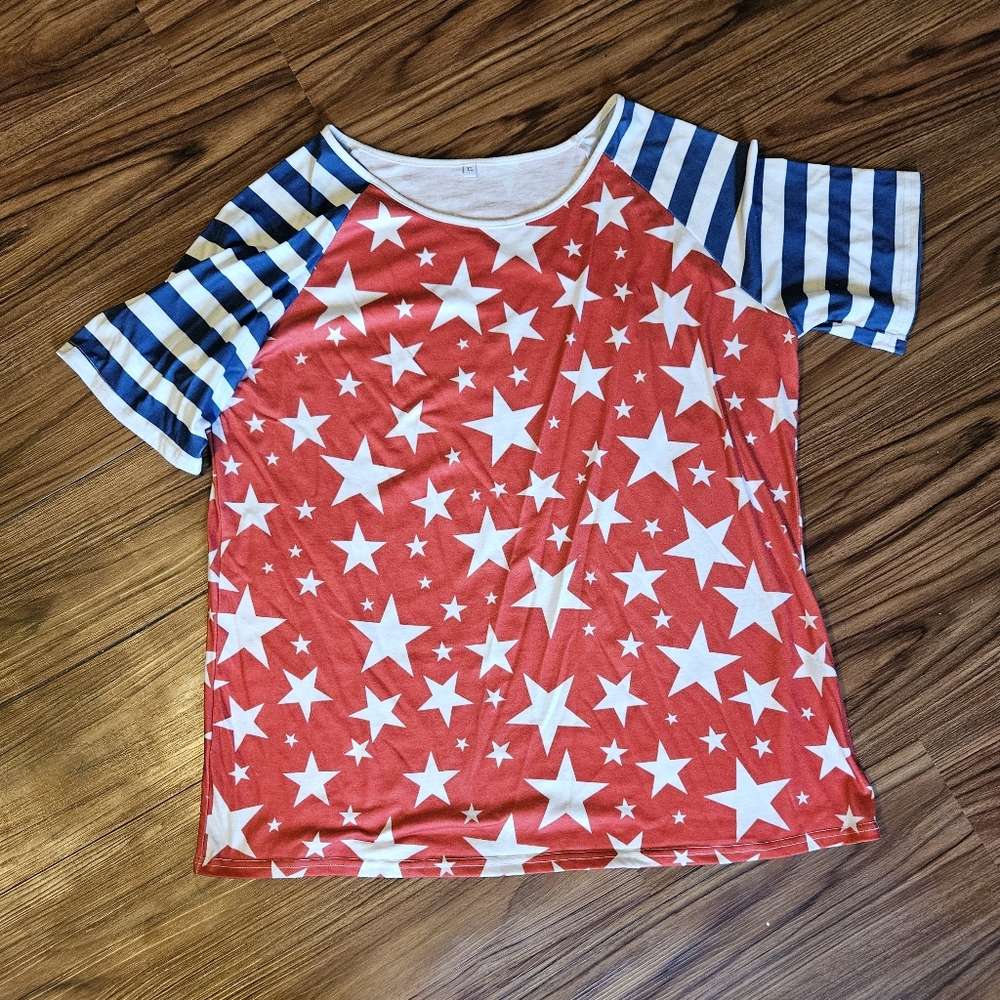 Woman's stars and stripes top